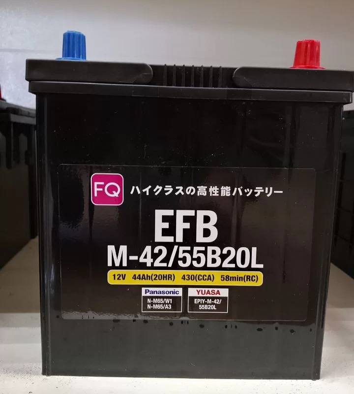 Аккумулятор, FQ 55B20L, EFB, 44 Ah, азия, тонкие клеммы, обратная полярность